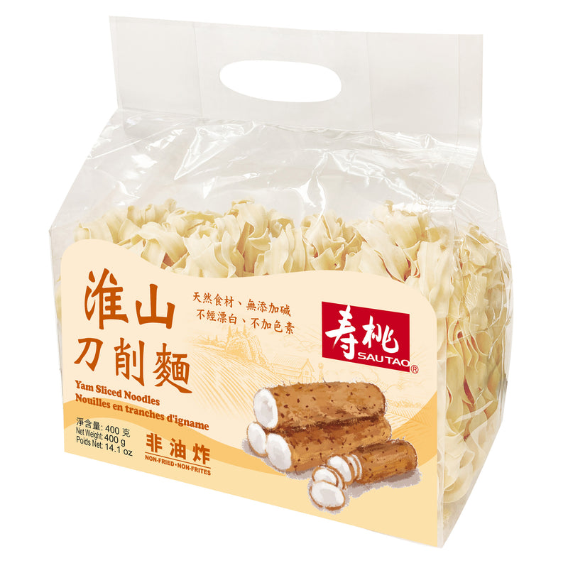 寿桃牌 淮山刀削面 非油炸/SaoTao Geschnitte Nudeln im Taiwanesischen Stil 400g（yam）