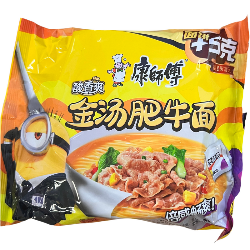 康师傅 金汤肥牛面 酸香爽/KANGSHIFU Instant Nudeln mit goldener Rindfleischsuppe 110g