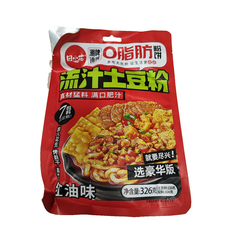 田小花豪华版0脂土豆粉（拌粉）红油 326克/TXH Kartoffelnudeln) mit Chiliöl 326g