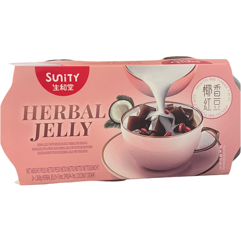 生和堂 椰香红豆龟苓膏/SUNITY Gesüßtes Kräutergelee mit Kokonuss u. roten Bohnen 564g