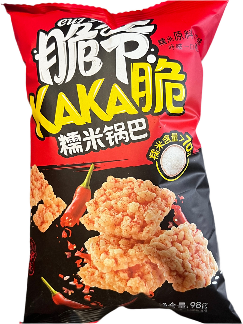来伊份 脆爷糯米锅巴麻辣味/LYFEN Würzig scharfer Knuspersnack aus Klebreis 98g