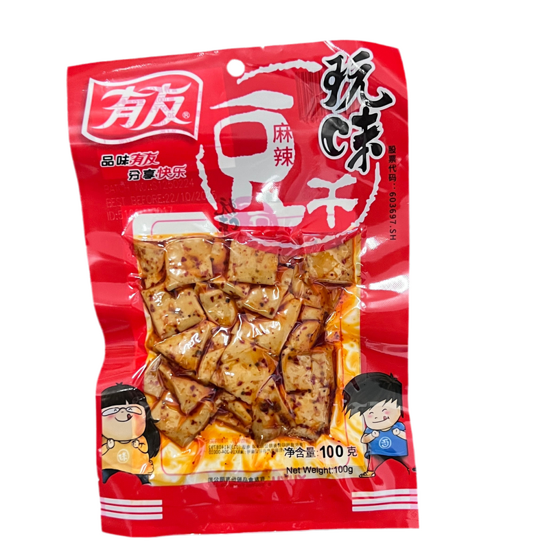 有友 麻辣豆干/YUYU Würzig scharfer Tofu-Snack 100g