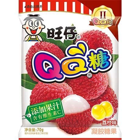 旺仔 QQ糖 荔枝味 70克 /QQ Gummy Fruchtgummi Litschi 70g WANT WANT