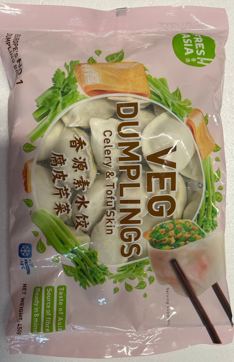 冰冻-Tiefgefroren! 香源 素水饺 腐皮芹菜/Synear Knödel mit Tofu und Sellerie 450g