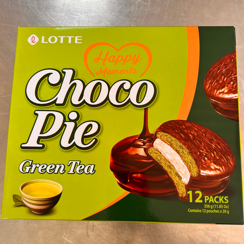 乐天 绿茶巧克力派/LOTTE Minikuchen mit Schokolade und Grüntee-Geschmack 336g