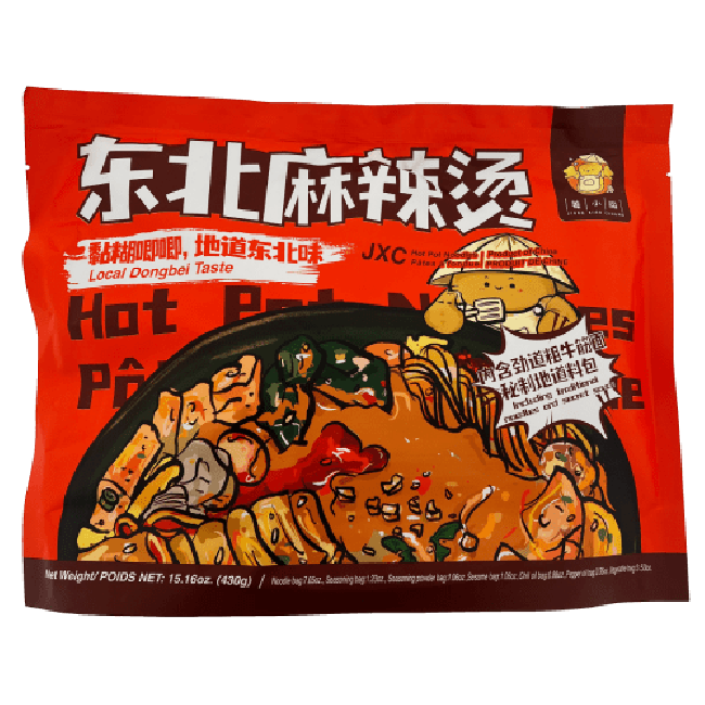 姜小闯东北麻辣烫/JXCWeizennudeln mit Suppenbrühe und Gemüse/430g