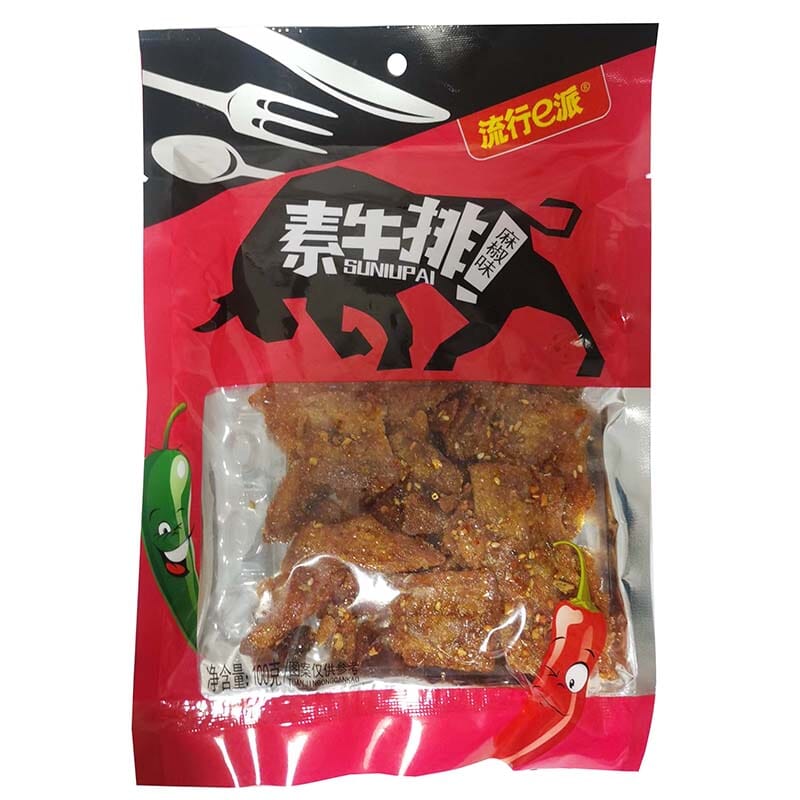 流行e派 麻椒味 素牛排 100克 /Tofu Steak Mala Scharf 100g LXEP