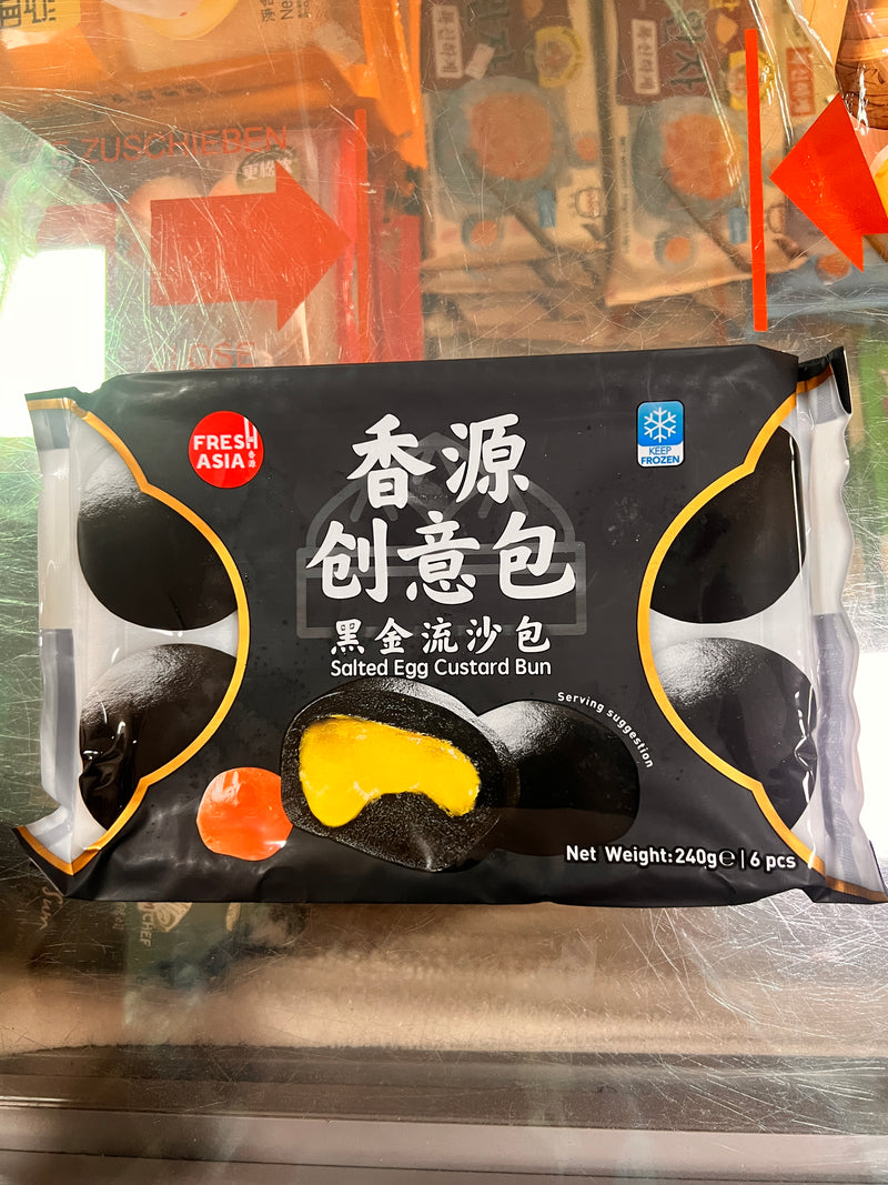 冰冻 香源 黑金流沙包/TK FRESHASIA Dampfbrötchen mit gesalzener Eiercremefüllung 240g
