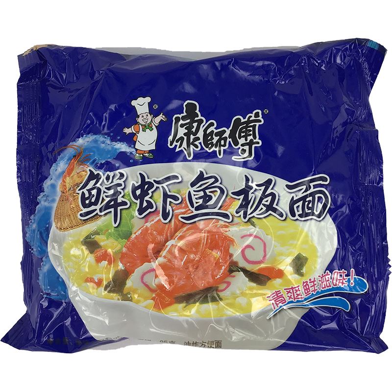 康师傅 鲜虾鱼板面 五连包/KANGSHIFU Instant Nudeln mit Garnelengeschmack 5*95g