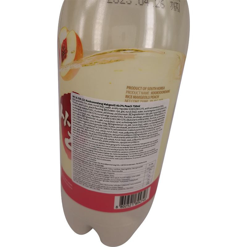 麴醇堂 韩国米酒 白桃味/KOOKSOONDANG Makgeolli (Reiswein), Pfirsich 3%vol. 750ml
