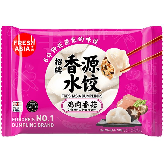 冰冻 香源 鸡肉香菇水饺/TK FRESHASIA Teigtaschen mit Hühnerfleisch u. Shiitake-Pilzen 400g
