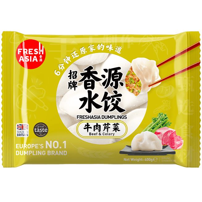 冰冻 香源 牛肉芹菜水饺/TK FRESHASIA Teigtaschen mit Rindfleisch u. Sellerie 400g