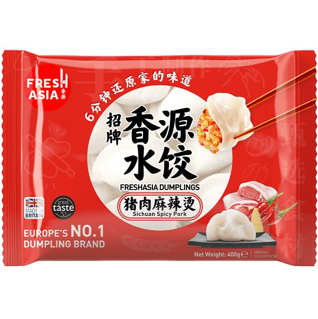 冰冻 香源 猪肉麻辣烫水饺/TK FRESHASIA Teigtaschen mit würzigem Schwein (Sichuan) 400g