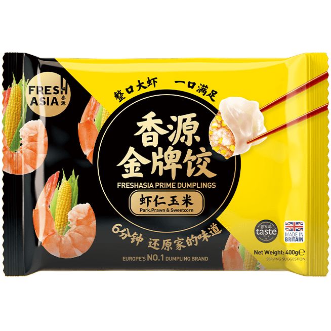 冰冻 香源 虾仁玉米水饺/TK FRESHASIA Teigtaschen mit Schweinefleisch, Garnelen u. Mais 400g