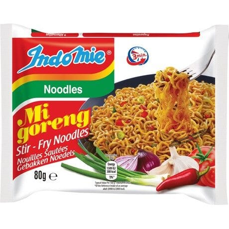 印尼 原味 捞面方便面/INDOMIE Gebratene Instantnudeln "Mi Goreng", würzig scharf 80g