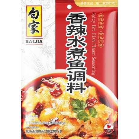 白家 香辣水煮鱼调料/BAIJIA Gewürzmischung für Fisch-Filets nach Sichuan-Art, sehr scharf 200g