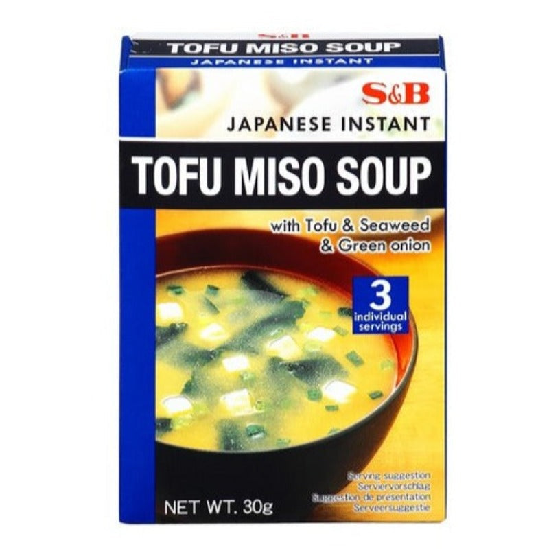 豆腐味增汤料包 海苔青葱味 蓝盒/S&B Instant-Würzmischung für Tofu-Miso-Suppe 30g