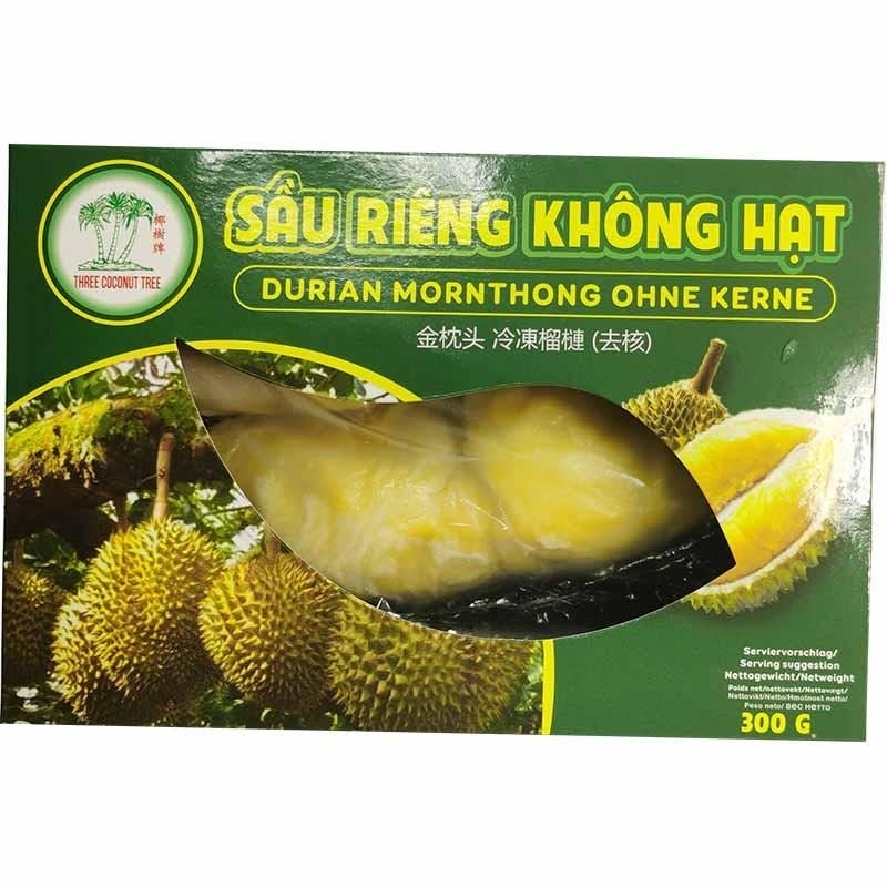 冰冻-Tiefgefroren! 棷树牌 金枕头 冷冻榴莲(去核)300克/ Durian Monthong ohne Kerne 300g