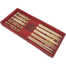 礼品竹筷5双装 福 / 5x Paar Ess-Stäbchen aus Holz Asiadekor in Geschenkverpackung