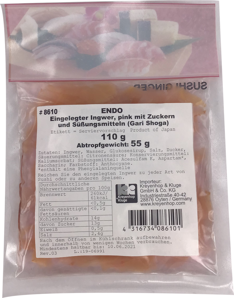 ENDO 日本甘酢生姜 寿司姜 / Eingelegter Ingwer 110g