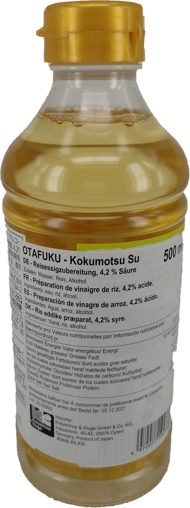日本寿司醋/OTAFUKU Kokumotsu-Su Getreideessig für Sushi 500ml