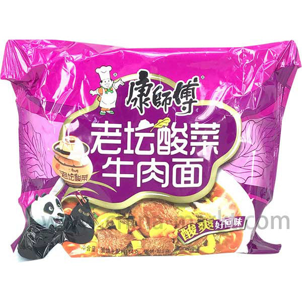 康师傅 老坛酸菜牛肉面/KangShiFu Instant Nudelnsuppe Sauerkraut Rindfleisch Geschmack 114g