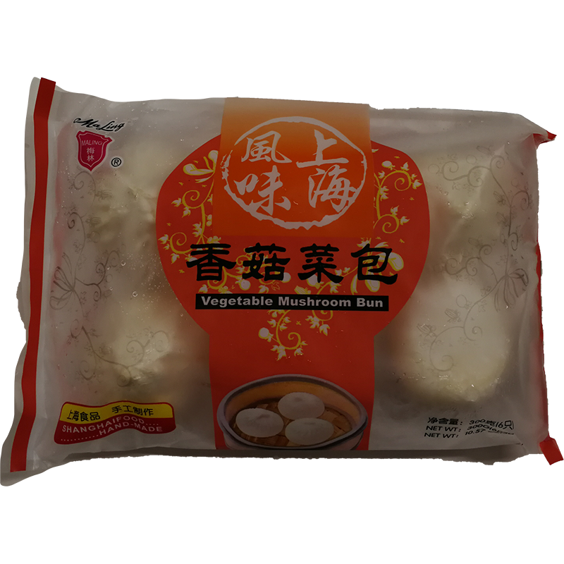 冰冻-TK 梅林上海风味冷冻香菇菜包6只/Baozi Dampfnudeln mit Gemüsefüllung 300g