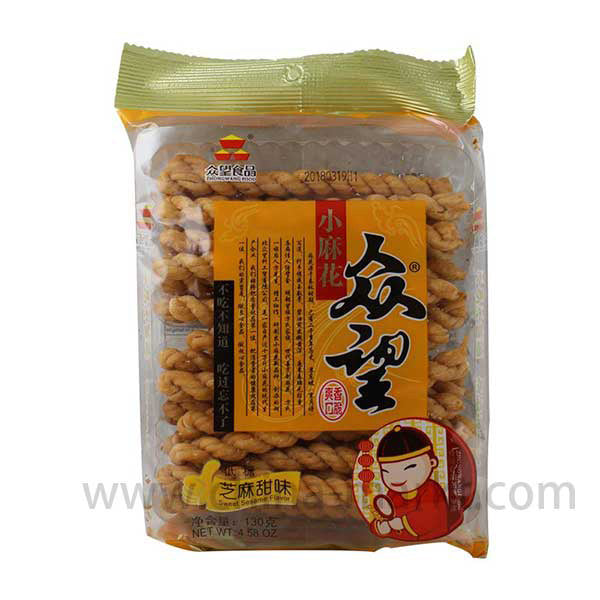 众望 小麻花(芝麻甜味) / ZhongWang Weizenmehlgebäck MaHua Sesam Geschmack 130g