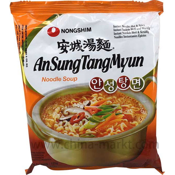 农心 辛拉面 安城汤面 / NongShim Instantnudel suppe Hot & Spicy 125g