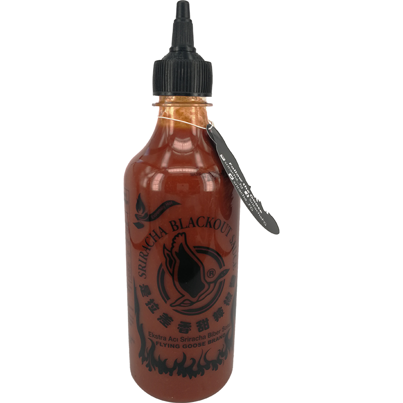 飞鹅 是拉差辣椒酱 特辣/Sriracha Extra Scharf Blackout Chilli Sauce 455ml
