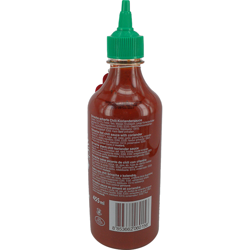 飞鹅 辣椒酱 长香菜/Sriracha Chilisauce mit langer Koriander 455ml