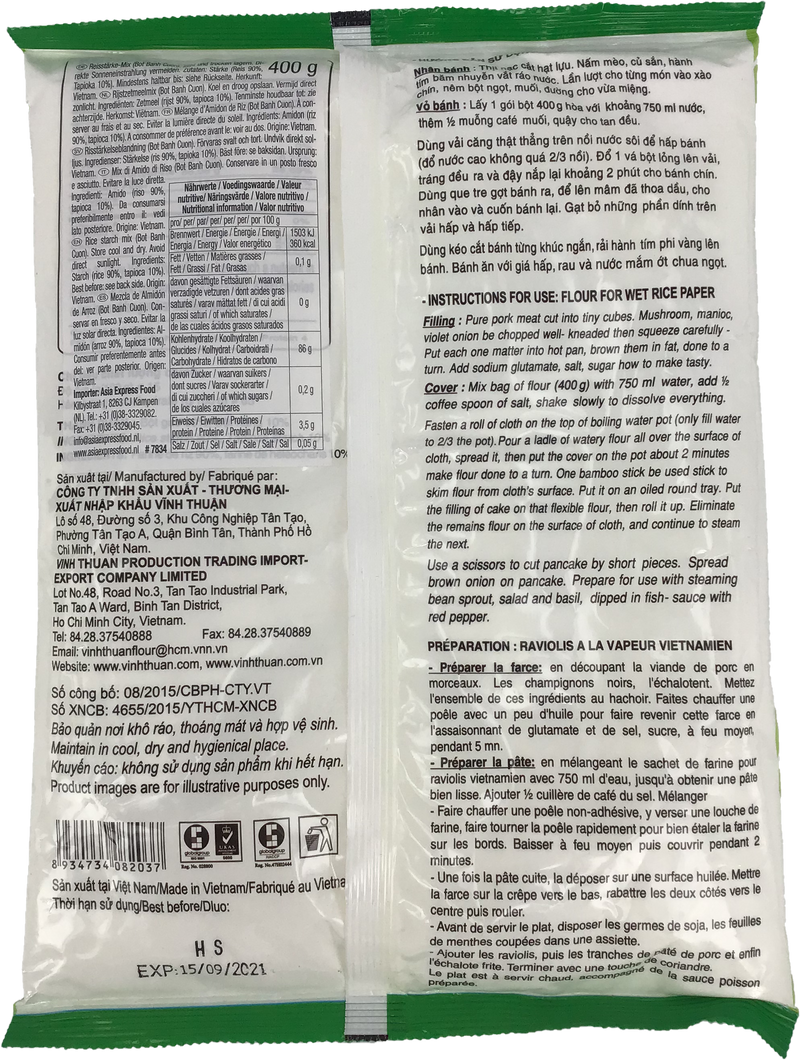 永顺 粉卷粉 / VINH THUAN Reispapier Mehl 400g